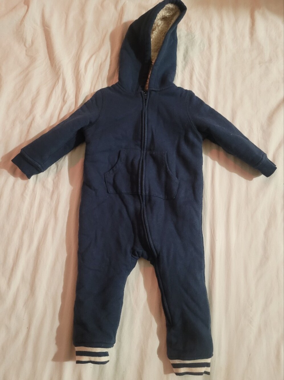 Joe Fresh Navy Hooded Zip-Front Romper